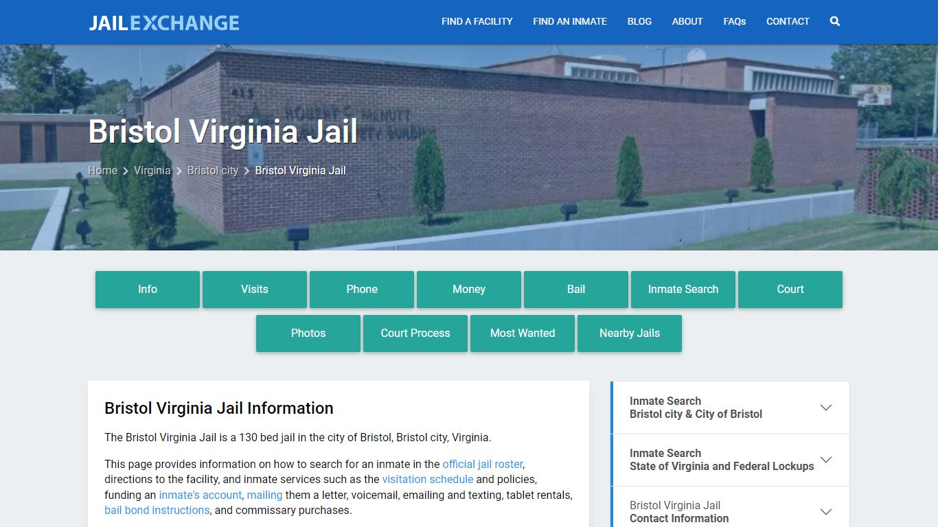 Bristol Virginia Jail, VA Inmate Search, Information